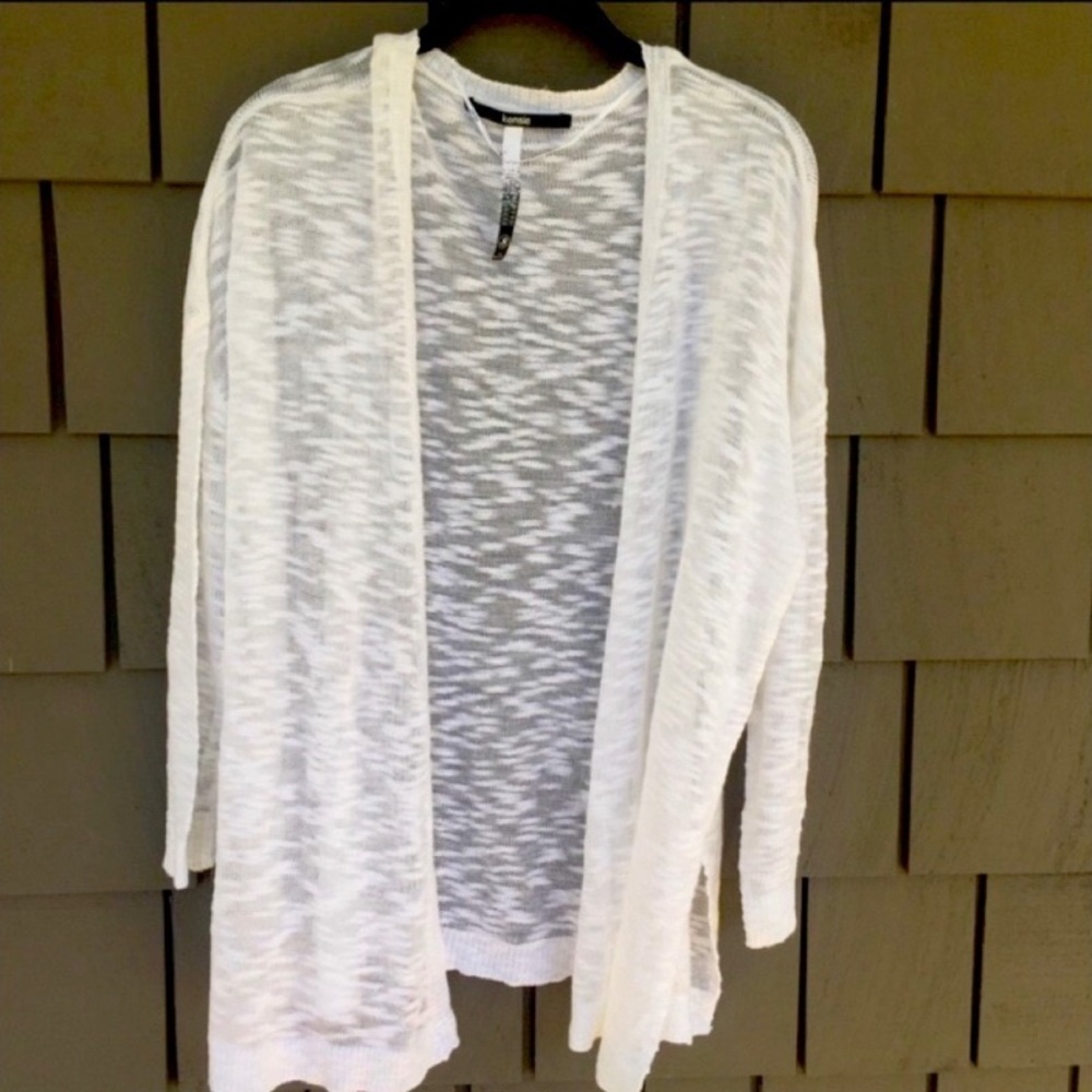 KENSIE Cardigan Sweater Jacket Lightweight Eggshell Winter White Size Small